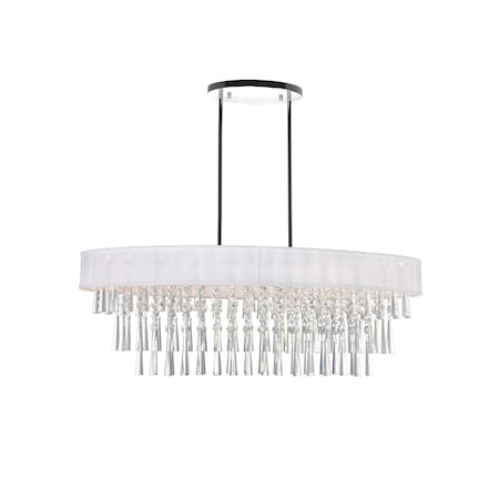 Cwi Lighting Franca 8 Light Drum Shade Chandelier With Chrome Finish 5523P38C-O (Off White)